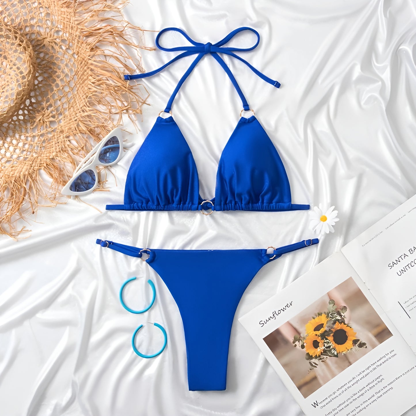 Sunkissed Bikini Set - Circle Chic - Blauw / Roze